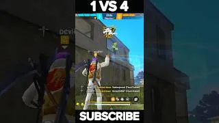 Thumbnail: 1 VS 4 clutch 🔥 | 🤯 destroyed in seconds 💀 | #shorts #freefire