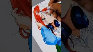 Thumbnail: ✨Drawing Miku ✨From quintessential quintuplets #shorts #miku #quintessentialquintuplets