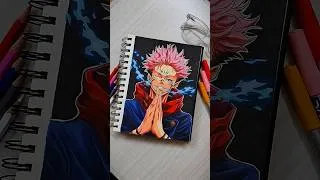 Thumbnail: Drawing Sukuna | Redrawing my Subscriber artwork #shorts #sukuna #jujutsukaisen