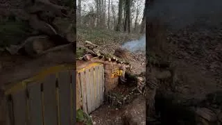 Thumbnail: Building UNDERGROUND Bushcraft MUD SHELTER for  SURVIVAL - Fireplace