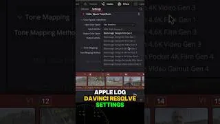 Thumbnail: Apple Log DaVinci Resolve Correct Settings #applelog #iphone16pro #davinciresolve