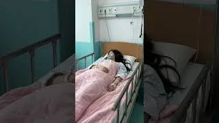 Thumbnail: woman with pink blanket in hospital #hospital #oxygen #oxygenmask