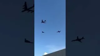 Thumbnail: USAF Tri-Bomber Formation Salute to America 250: B-2 Spirit and B-1B Lancer and B-52 Stratofortress