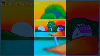Thumbnail: how to draw easy a sunset scenery on a lake #shorts #short #shortvideo