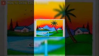 Thumbnail: Drawing Easy Mountain and Lake Sunset Scenery | How To Draw Easy Landscapes With Oil Pastel #shorts