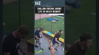 Thumbnail: CCTV Captures Heroic Moment! Woman Shields Child As Russian Strike Hits Ukraine's Sumy #shorts