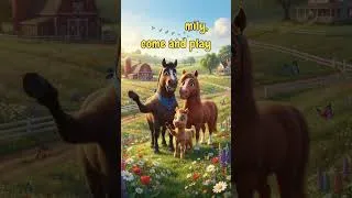 Thumbnail: Horse Family Song  | Daddy, Mommy & Baby Horse | Fun Animal Song for Kids | Nursery Rhymes