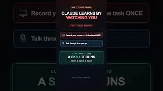 Thumbnail: Claude Can Now Learn by WATCHING You — Record a Skill