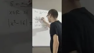 Thumbnail: Epsilon-Delta Proof, limit of x^2 = 16 as x approaches 4 #maths #proof #limits #realanalysis