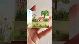 Thumbnail: House 🏠 watercolor drawing #shorts