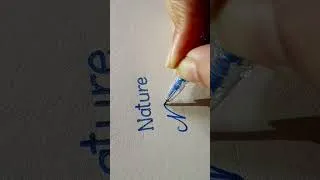Thumbnail: Print vs. Cursive: "Nature" 🌲💙 #shorts #handwriting