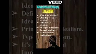 Thumbnail: "Idealism" #Philosophy #WesternSchools #PhilosophyOfEducation