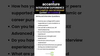 Thumbnail: Accenture On Campus Internship Interview Experience | Accenture Interview Experience 2025 #shorts