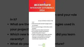 Thumbnail: Latest Accenture Interview Experience 2024 #accenture #interviewexperience