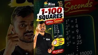 Thumbnail: 1 to 100 Squares Finding Speed Maths Trick | Fast Calculation Techniques | Competitive Exams Math🔥