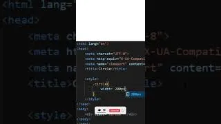 Thumbnail: how to create circle using html css #css #htmlcss #cssproject #shorts #shortsvideo #short #coding