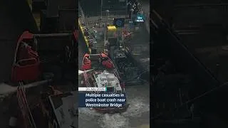Thumbnail: At least five officers have been injured after a police boat struck Westminster Bridge