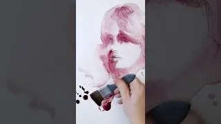 Thumbnail: Monochrome watercolor portrait process #watercolorportrait #watercolorpainting