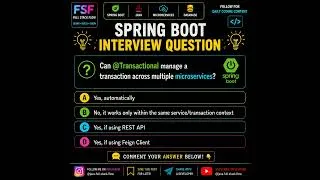 Thumbnail: Can @Transactional Handle Transactions Across Multiple Microservices? 🤔 | Interview Question #shorts