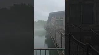 Thumbnail: Eerie fog in the morning by the White River Fish House.
