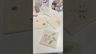Thumbnail: day 1 of painting tiles for my kitchen backsplash #painting #pottery #diy #kitchen #backsplash #art