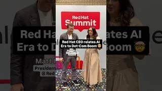 Thumbnail: Red Hat CEO, Matt Hicks, relates AI Era to Dot-Com Boom 🤯