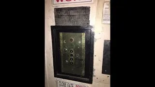 Thumbnail: No Ride: View of an Amazing Ancient Old Otis Black Button Traction Freight Elevator!