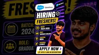 Thumbnail: Salesforce Hiring Freshers | Graduate Builder | 2024–2026 Batch| Apply Now
