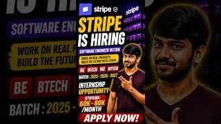 Thumbnail: Stripe Software Engineer Intern 2025 | Freshers Hiring | Batch 2025, 2026 & 2027 | Apply Now