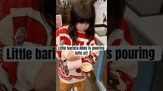Thumbnail: 8yrs old latte artist pouring tulip #baristavlog #coffee #lattearttutorial #latteart #littlebarista