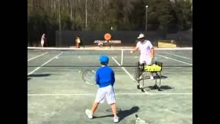 Thumbnail: One-handed backhand by 6-year old Mark Agafonov coached by Johan Kriek