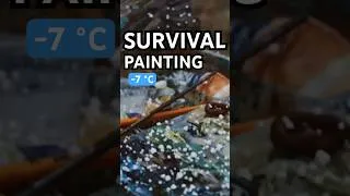 Thumbnail: Watch the full video here ↖️ #oilpainting #artchallenge #pleinair #extreme #painting #nature #winter