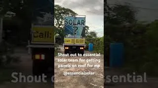 Thumbnail: Thanks to @EssentialSolar for delivering panels on roof fast. Got battery fast! #solar
