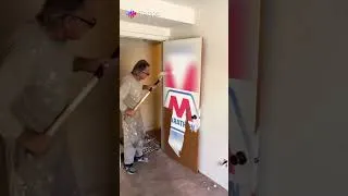 Thumbnail: Door Painting Marathon Gas logo #shorts