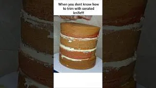 Thumbnail: Cake trimming for cake decorating #shortsfeed #cake #cakedecorating