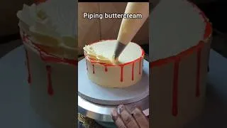 Thumbnail: Piping Buttercream in Birthday Cake Decorating #shortsfeed #cake #cakedecorating #birthdaycake