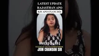 Thumbnail: Rajasthan APO 2026 Update #rajasthanapo #chandansirjudiciary #chandansinghsir