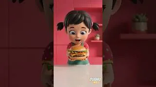 Thumbnail: 🍔 Arrange the Burger! 🍔 | Learn Colors & Counting | Nursery Rhymes & Kids Songs #shorts