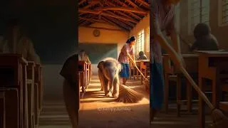 Thumbnail: Hathi aur safai ki chhadi 🧹🐘 #animal #elephant