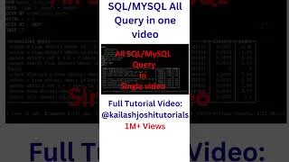 Thumbnail: All SQL / MySQL Queries in ONE Video 🚀 | Must Watch 🔥