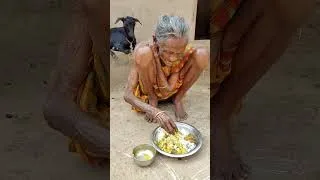 Thumbnail: Poor old widow Grandma eating egg curry