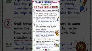 Thumbnail: | The Magic Brush of Dreams | #class8english #poorvi #ch8 #questionanswer #education #shorts.