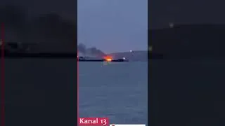 Thumbnail: Footage of drone strike on a port in Russia’s Rostov region and destroyed “shadow fleet” tanker