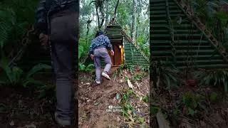 Thumbnail: camping, surviving in heavy rain, building bamboo houses in the forest. #survival #bushcraft