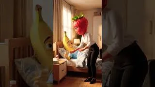 Thumbnail: 🍓 Strawberry Visits Sick Banana 🤒❤️ | Emotional & Funny 3D Animated Short #shorts#animation