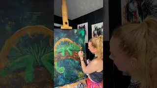 Thumbnail: Painting my first ever lizard! #wildlifeartist #acrylicpainting #chameleon #lizard #art