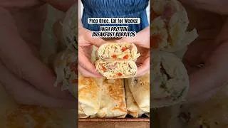 Thumbnail: Prep Once, Eat For Weeks! Freezer friendly breakfast burritos #mealprep