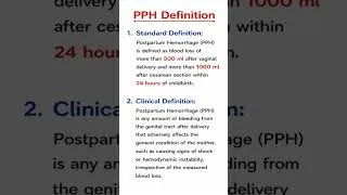 Thumbnail: Definition of pph postpartum hemorrhage in OBG BSC nursing 4th year #postpartumbleeding #intrapartum