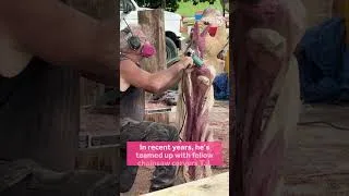 Thumbnail: Wood carvers at the Iowa State Fair