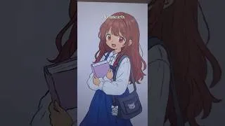 Thumbnail: Painting a cute school girl 💙✨